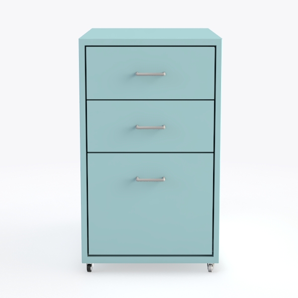 Lorell LYS SOHO Box/File/File Teal Mobile Cabinet