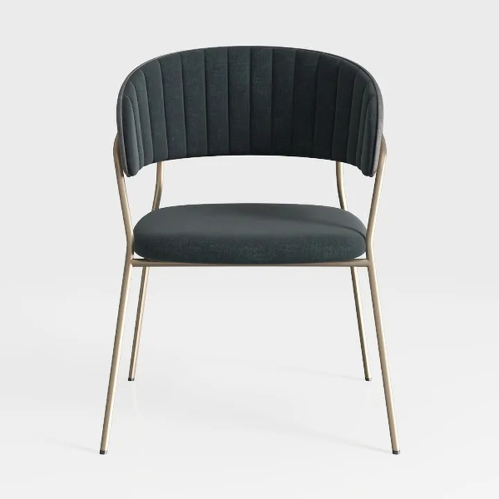 Modern Velvet Dining Chair with Silver Legs Grey