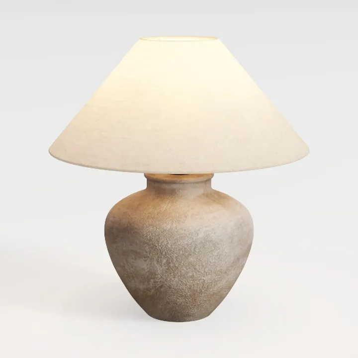 Minimalist Wabi Sabi Ceramic Table Lamp 3D Model