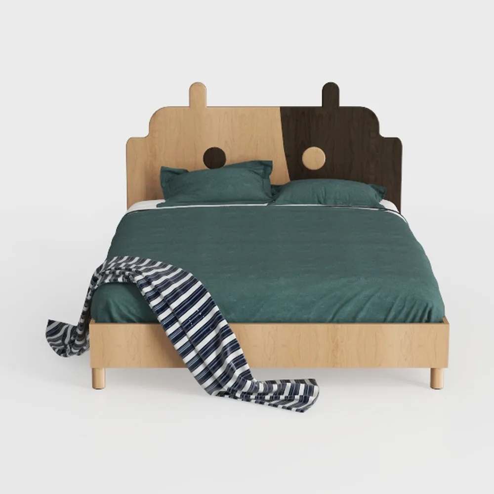 Hanway Twin Size Rustic Style Platform Bed w/Headb