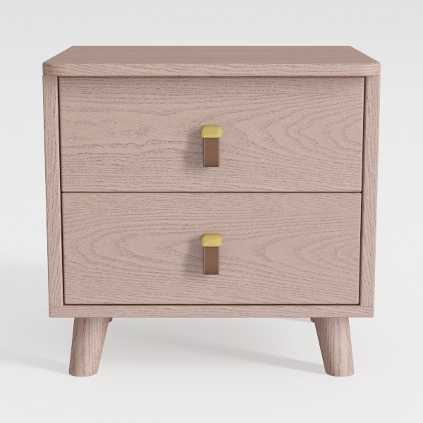 Two-Tone Finish Nightstand with 2 Drawers, Rustic