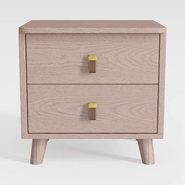 Two-Tone Finish Nightstand with 2 Drawers, Rustic