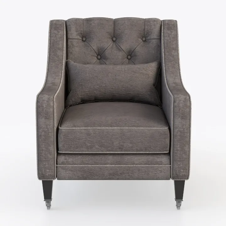 Mid Century Modern Accent Chair, Grey Single Sofa