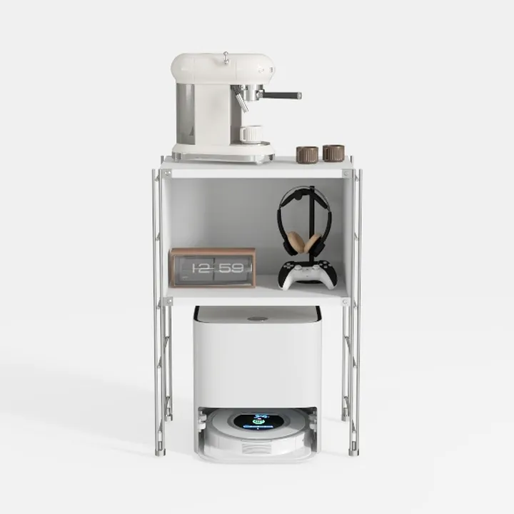 Side Table, Narrow End Table with Storage Shelf