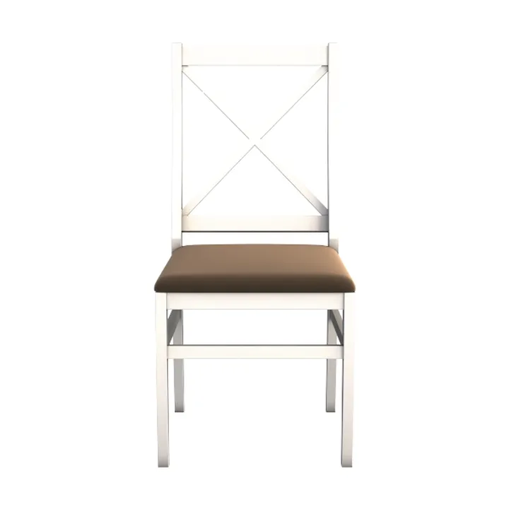 Minimalist White Wooden Fabric Dining Chair 3D Model