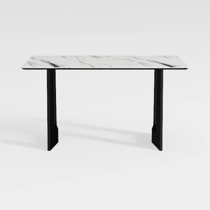 Modern Marble Top Black Metal Console Table 3D Model