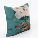 Summer Ocean Theme Throw Pillow Covers Wood Grain  Left 45 Degree View