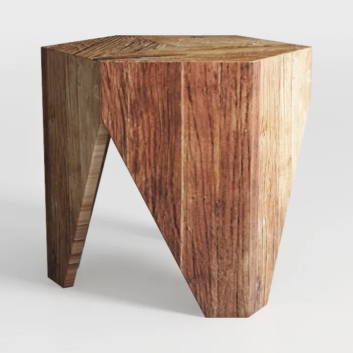 WELLAND Natural Cedar Stump Stool, 14" End Table