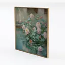 Vintage Impressionist Water Lily Pond Wall Art 3D Model Left 45 Degree View