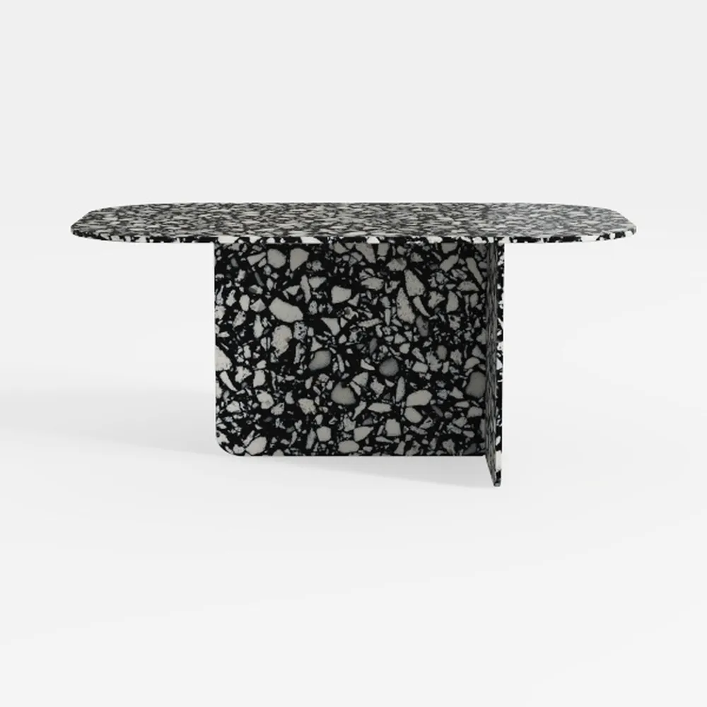 Custom Gold Leaf and Black Epoxy Table, Dining