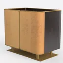 Modern Crocodile Pattern Faux Leather Nightstand Cabinet 3D Model Left 45 Degree View