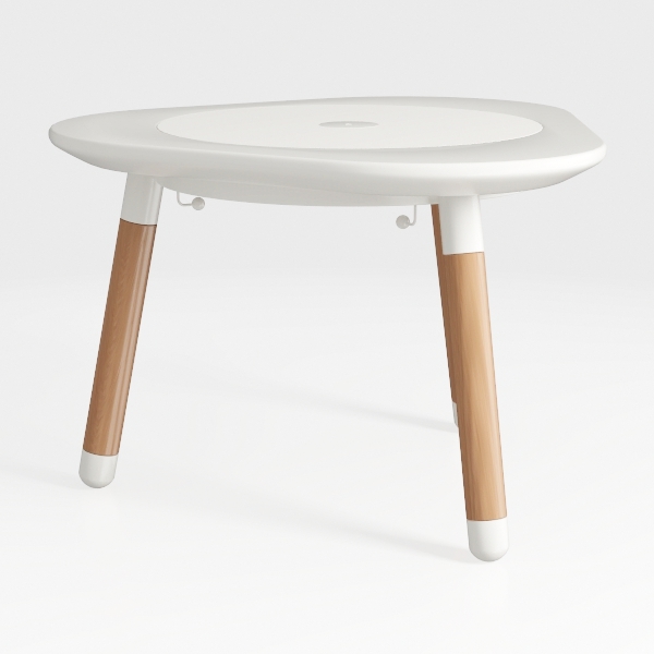 Scar Corner White Wood 31.5 in. 3 Legs Dining Tabl