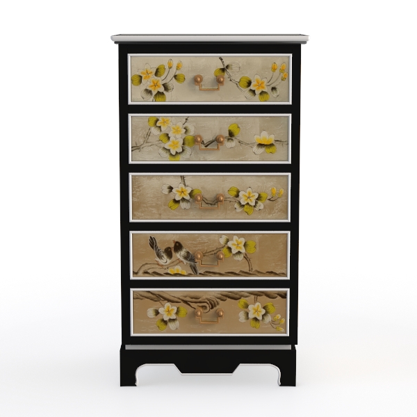 Display Cabinet with Acrylic Doors, 5-Tier Bamboo