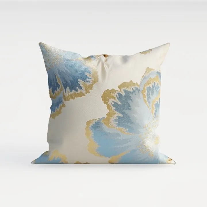 Floral Print Fabric Throw Pillow Decorative 3D Model