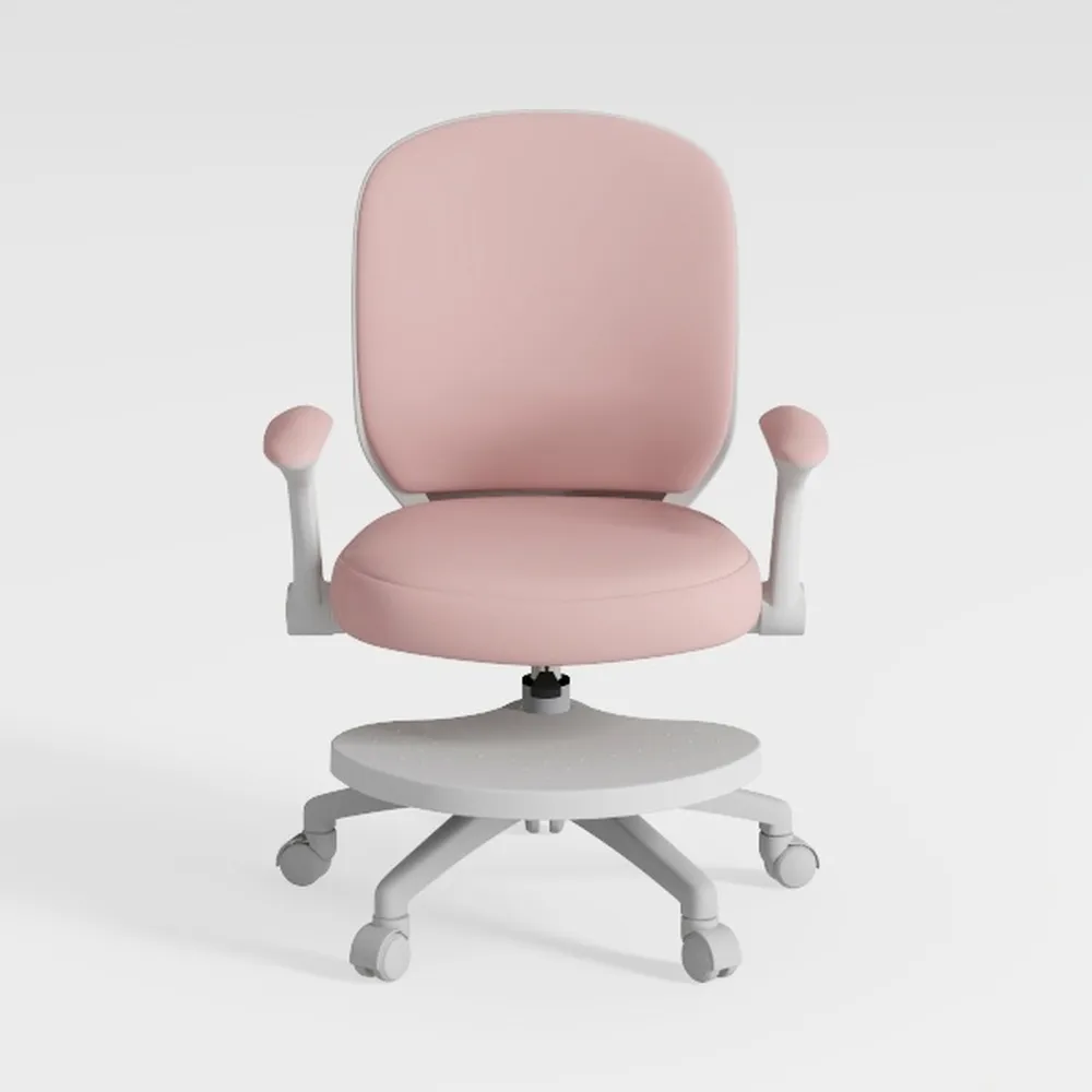 Pink Ergonomic Office Chair with Adjustable Headre