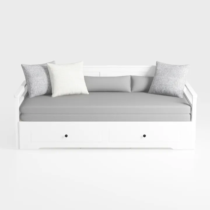 Baxton Studio Lowri Daybed, Twin, White/Gold