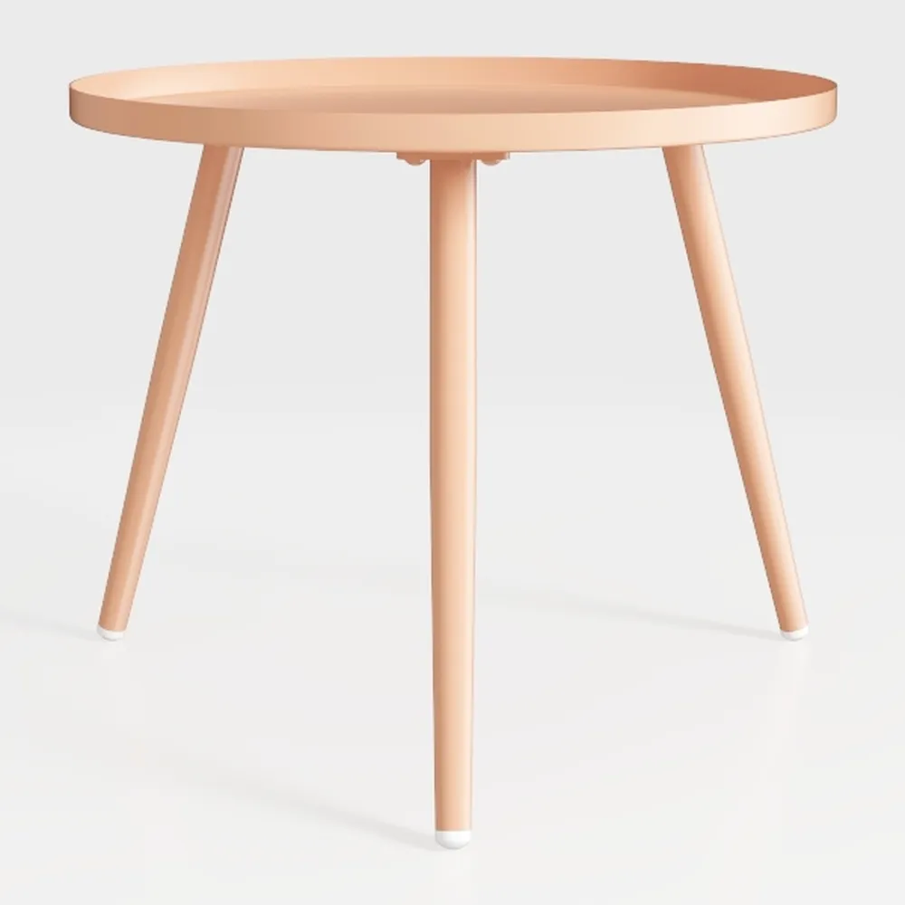 Small Round Side Table in Orange - 4 Legs, Perfect