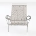 Minimalist Metal Mesh Armchair Modern Lounge 3D Model Left 45 Degree View
