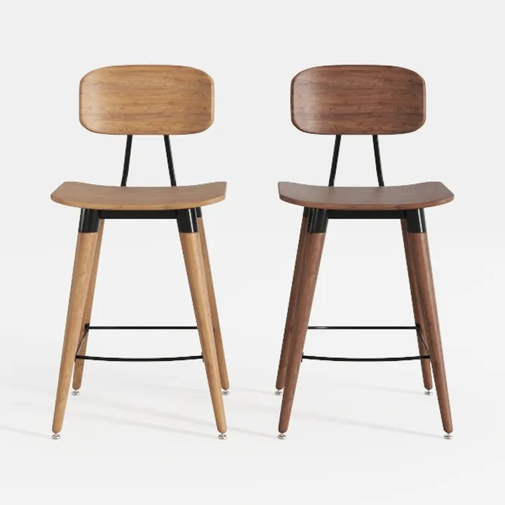Modern Dining Chairs Set of 6, Solid Oak Wood