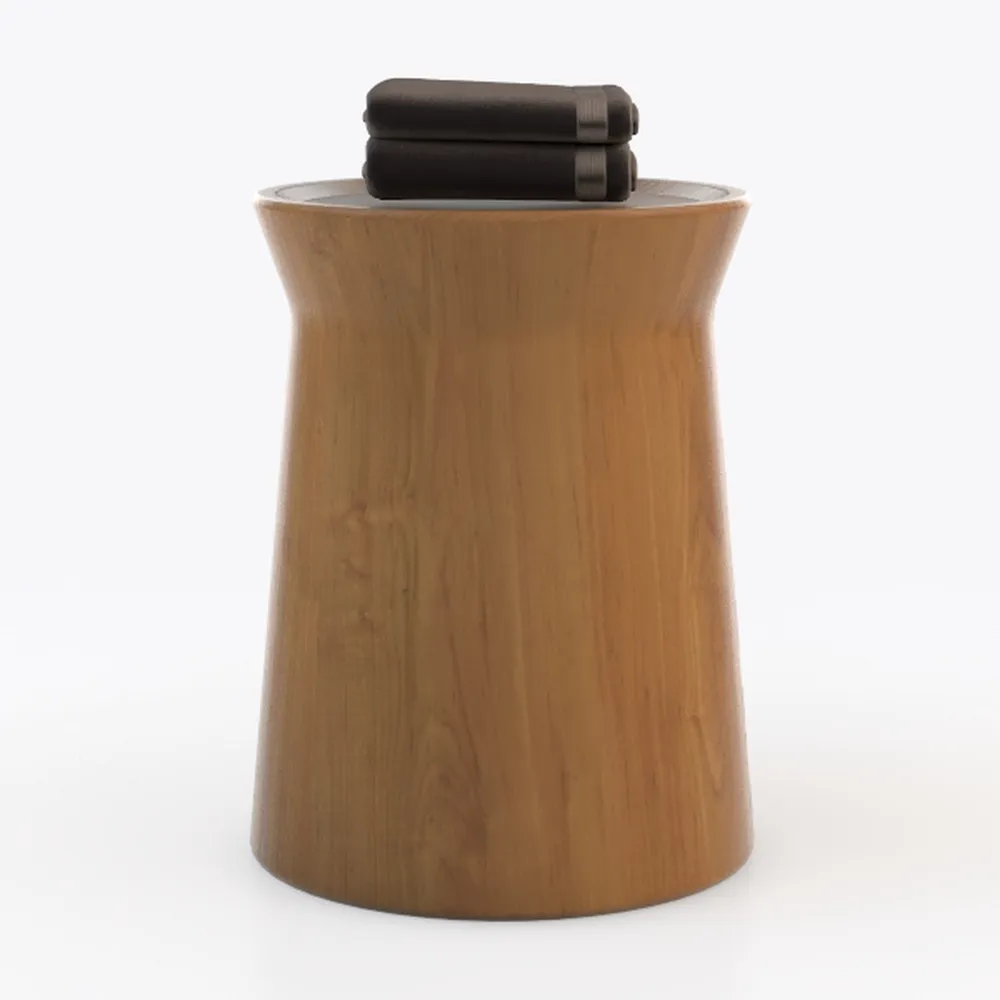 Natural Wood Tree Stump Side Table, 15" Round