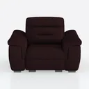 Modern Dark Brown Fabric Recliner Armchair 3D Model Front View