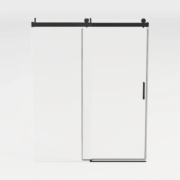 Modern Glass Metal Sliding Barn Door 3D Model