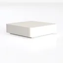 Minimalist Solid Light Gray Rectangle Coffee Table 3D Model Left 45 Degree View
