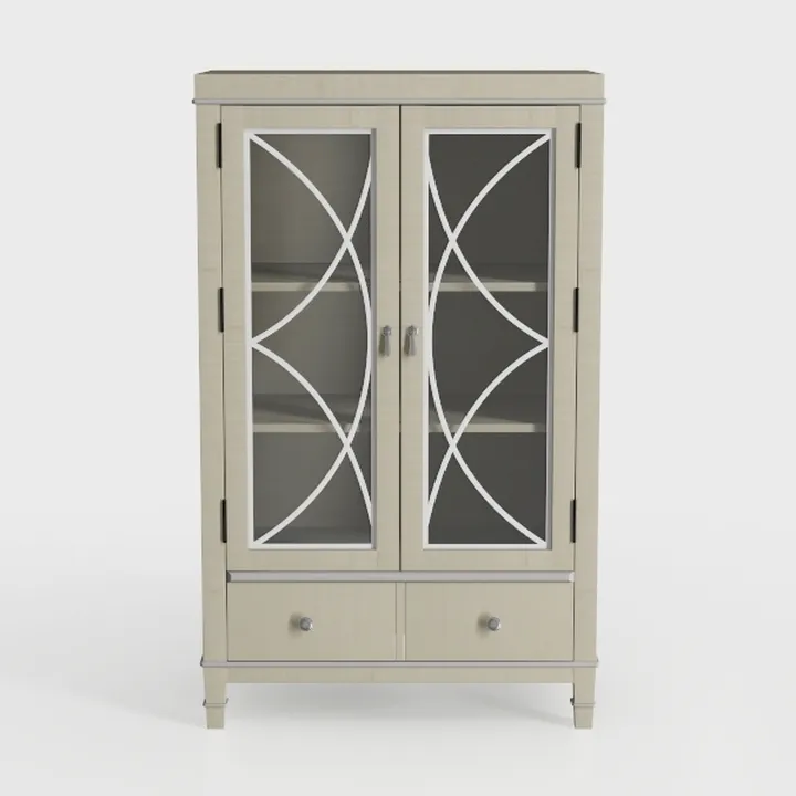 Decorative Storage Cabinet with Tempered Glass