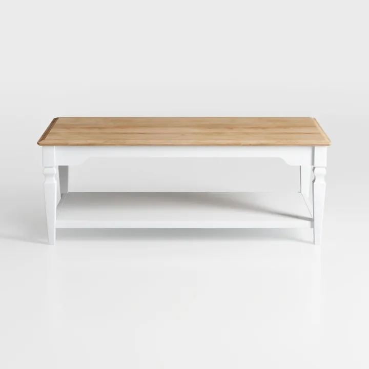 Modern Two Tone Solid Wood Farmhouse Coffee Table 3D Model