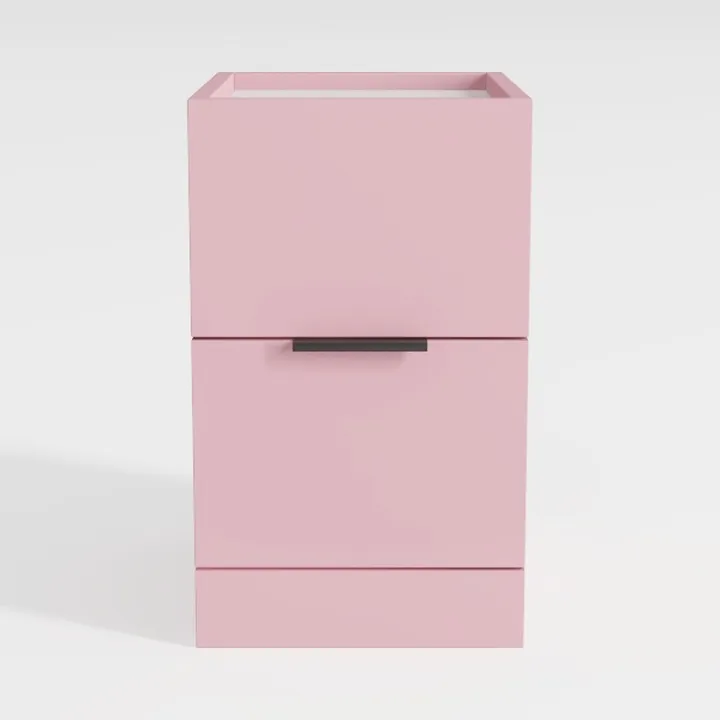 Pink Under Desk File Cabinet, 2 Drawer Locking