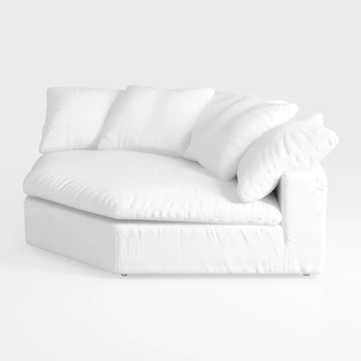 Minimalist White Fabric Chaise Lounge 3D Model
