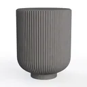 Minimalist Concrete Ribbed Side Table 3D Model Left 45 Degree View