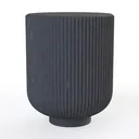 Minimalist Concrete Ribbed Side Table 3D Model Right 45 Degree View