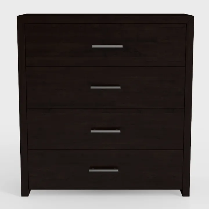 Benjara Wooden Chest with Metal Bar Handles and