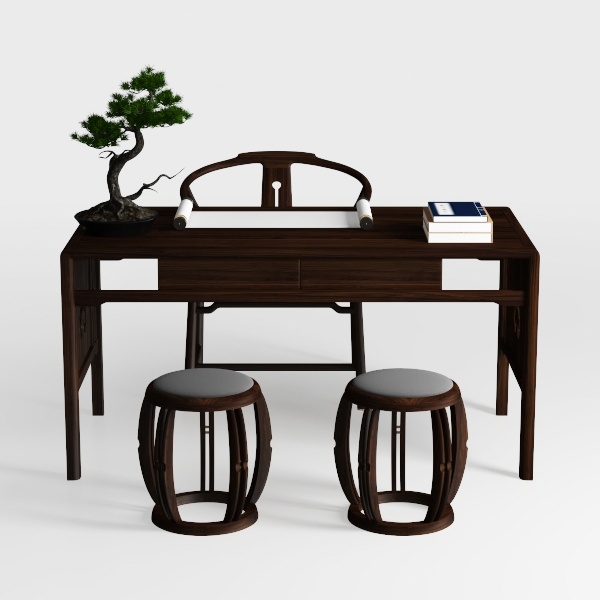 FUKEFUZ Ampia Scrivania Gaming In Legno Massello Con Sedia, Tavolo Ufficio Angolare A L Con Cassetti Portaoggetti, Diverse Opzioni Colore, Scrivania Pc Per Camera Da Letto(Walnut,HORN CHAIR_31.5IN)