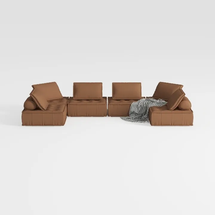 Pemberly Row 7-Piece Faux Leather Sectional Sofa