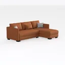 82.7" L Shaped Sectional Sofa with Cup Holders Right 45 Degree View