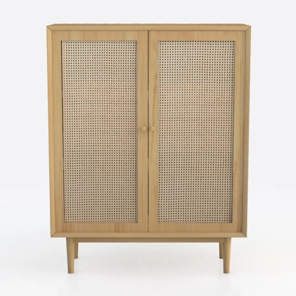 Accent Storage Cabinet Sideboard with Rattan Doors