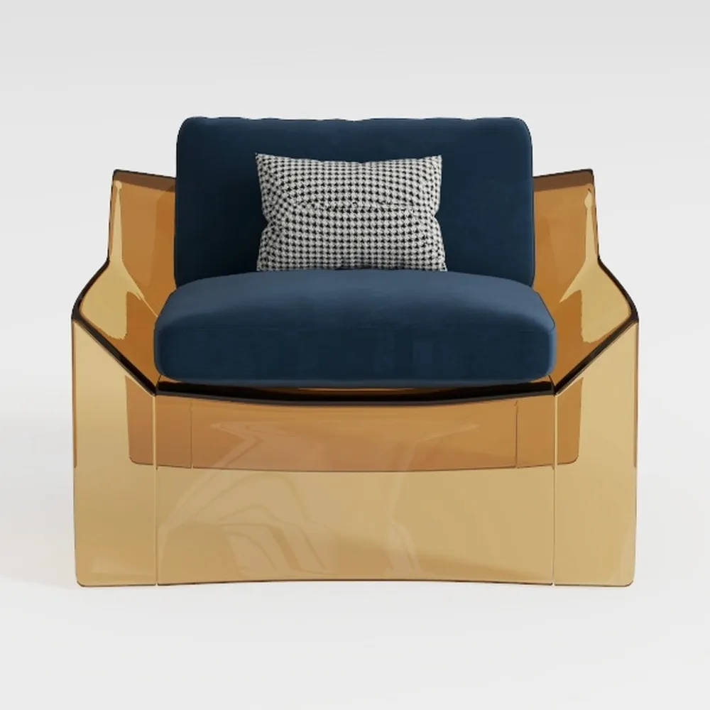 HomeStock Velvet Accent Chair Modern Living Room C