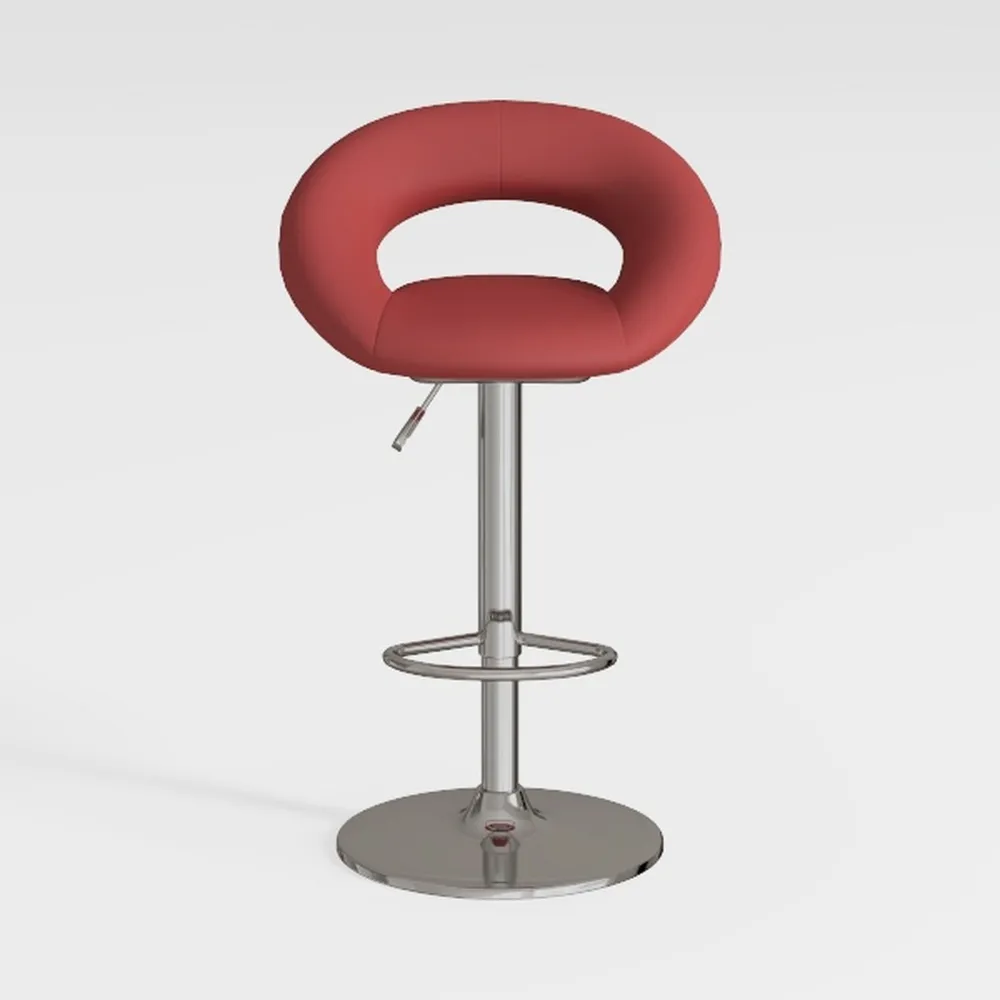 Vinyl Rounded Back Adjustable Height Barstool with