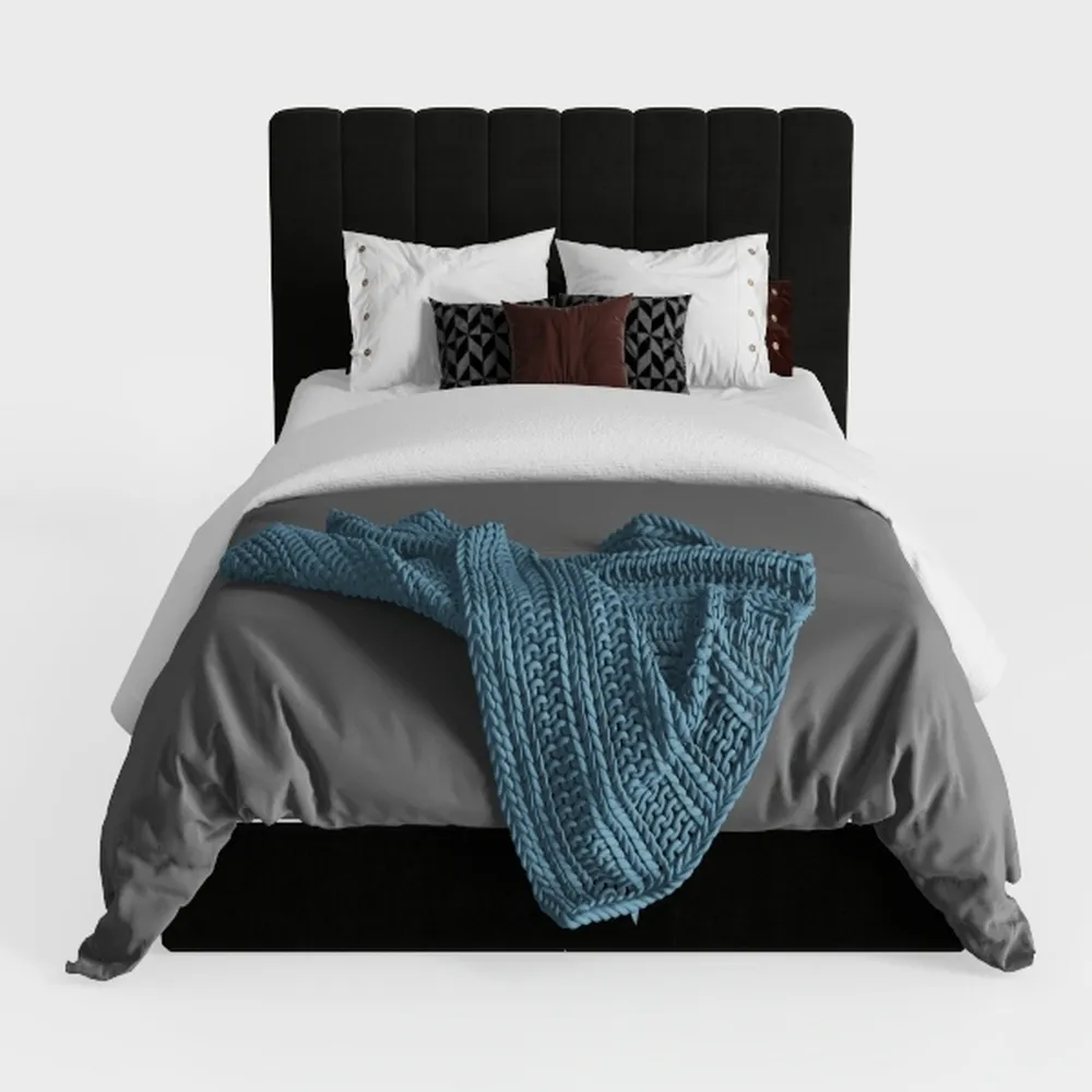 REALROOMS Rio Faux Leather Upholstered Platform Be