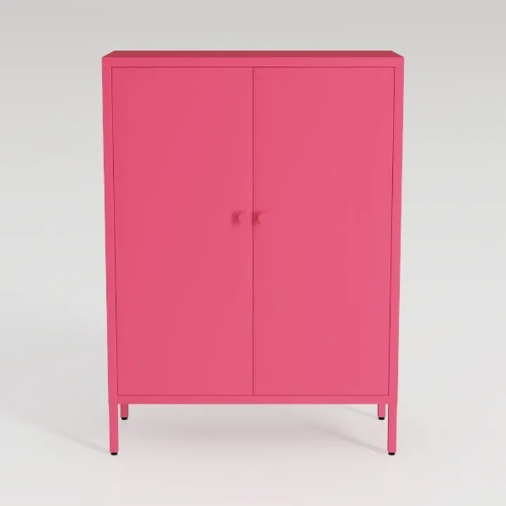 2 Mesh Door Metal Storage Cabinet for Bed Room