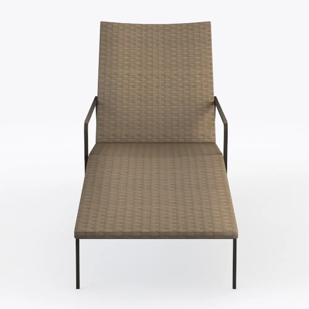 Brown Adjustable Outdoor Chaise Lounger Chair