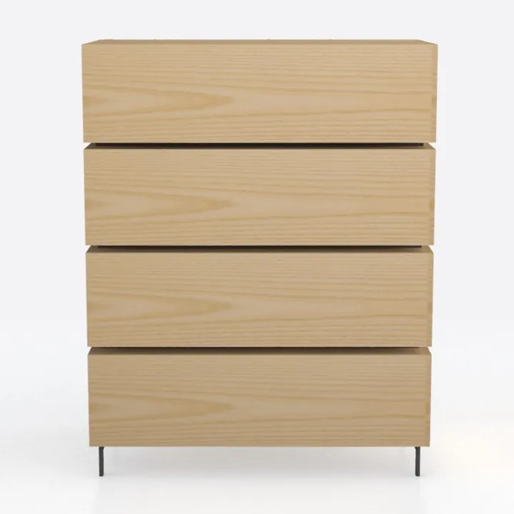 Fluted Nightstand Set of 2 with 2 Drawers, Side