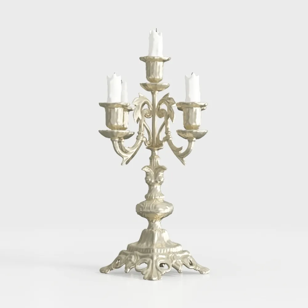 5 Arms Candle Holder, 5 Arms Alloy Candle Holder