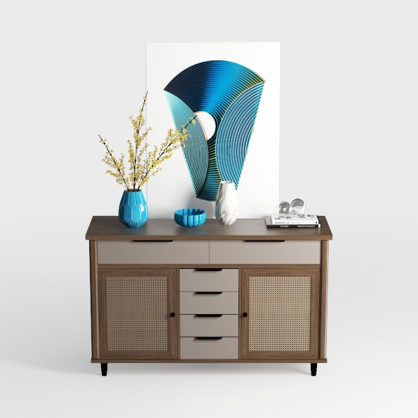 FUFU&GAGA 47&quot; Farmhouse Buffet Sideboard Cabinet