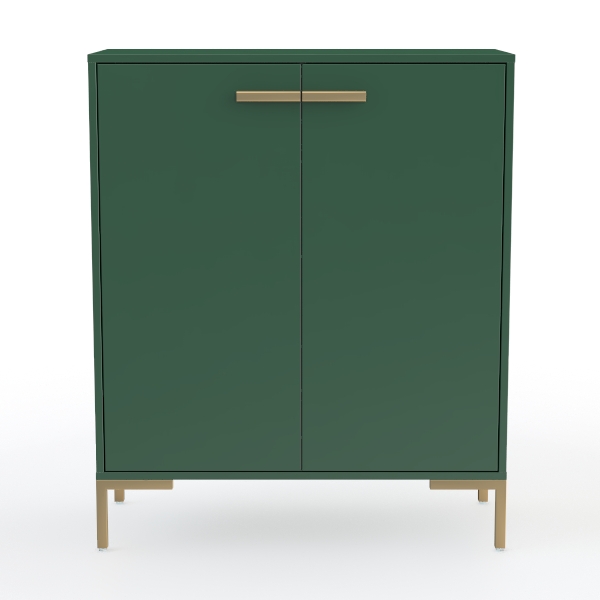 Green Metal Locker Cabinet with 2 Doors, Metal
