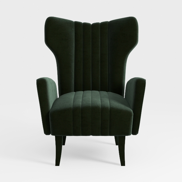 Velvet Accent Chair for Living Room - Mid-Century