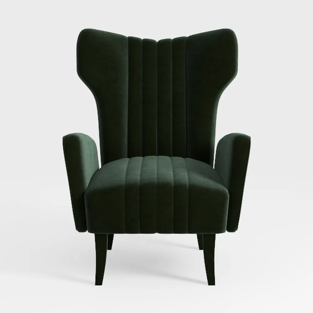 Velvet Accent Chair for Living Room - Mid-Century