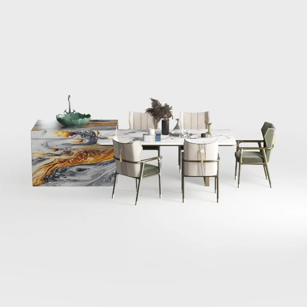 63 in. Rectangle Round Edge Sintered Stone Top Ped